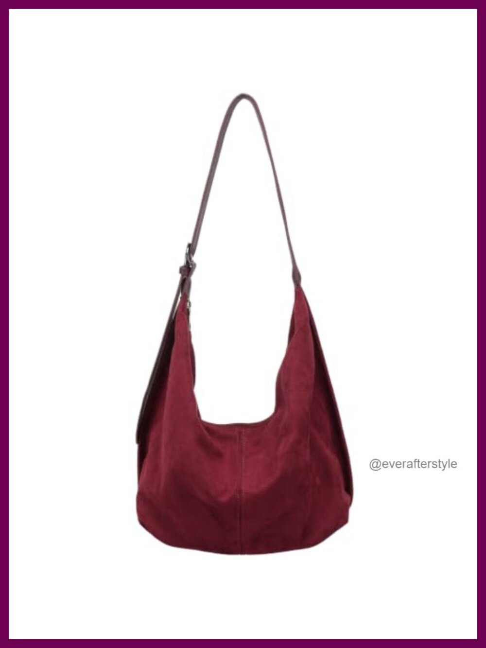 Faux Suede Slouchy Hobo Crossbody Shoulder Bag Vegan Leather Purse